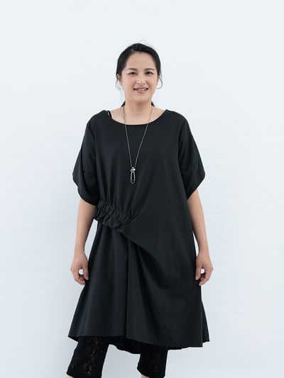 SEDA  大尺碼圓領腰部加褶洋裝~111501412