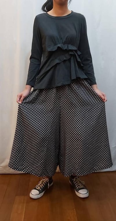 SEDA 中.大.超大尺碼圓點寬褲裙.50~120公斤皆可穿3