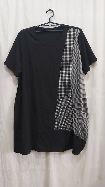 SEDA 大尺碼..脇邊拼接大小格子洋裝~胸圍44~60英吋~11150022