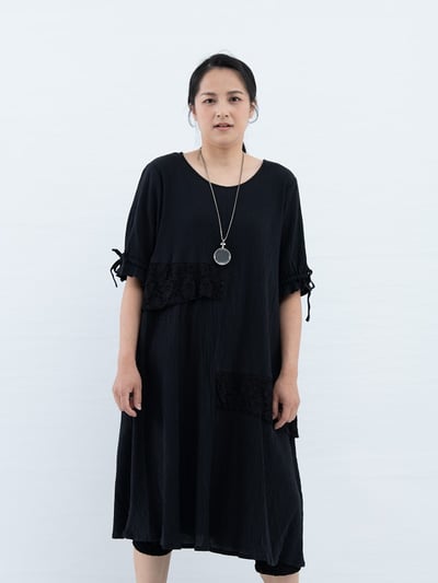 SEDA  大尺碼圓領搭配蕾絲洋裝~1115013~10