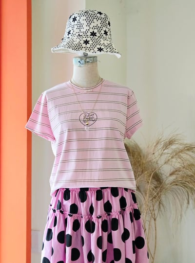 純棉小愛心條紋T-shirt5