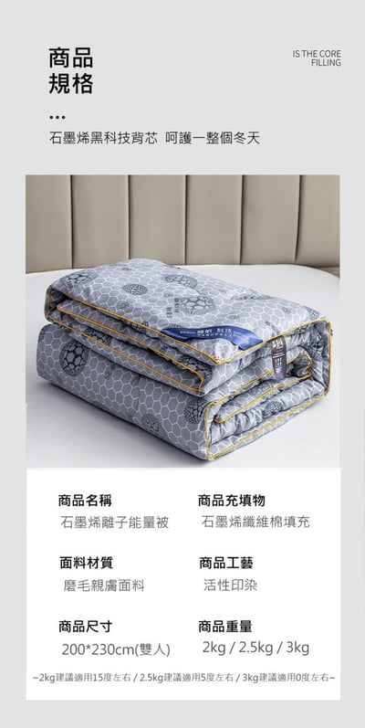 ｜品好物｜石墨烯離子能量循環被｜奶茶、藍色可選11