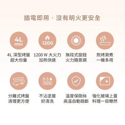 ｜AIWA｜愛華 4L 電烤盤 AI-DKL02G｜2