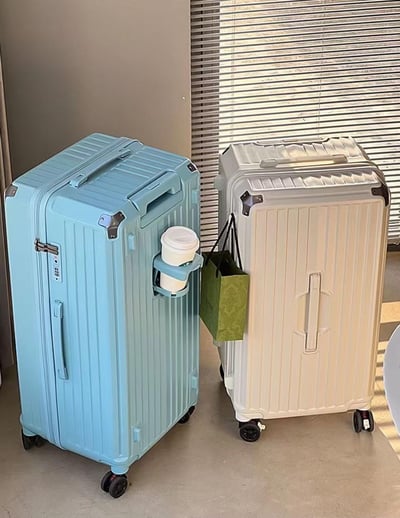 ｜MyTravel 凱鉑希｜加大胖胖行李箱｜五輪｜雙充電孔｜摺疊杯架｜箱側掛構｜3