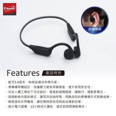｜E-books｜SS67 骨傳導開放式運動耳掛藍牙耳機｜3