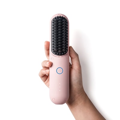 ｜TYMO｜PORTA Pro 陶瓷發熱直髮梳｜無線輕巧｜2億負離子｜夢幻粉