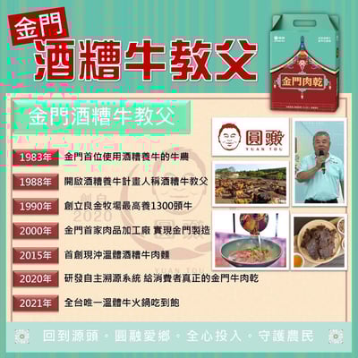 ｜中秋限定｜金門酒糟肉乾禮盒｜金牛條X2 金豬條X1｜30年職人淬鍊・溯源安心首選｜2