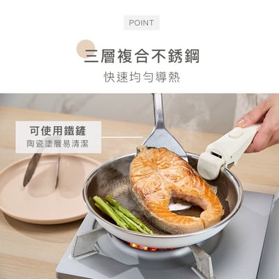 ｜Zodiac 諾帝亞｜可拆把手立體金蜂巢不鏽鋼鍋6件組｜26cm炒鍋、20cm平底、18cm湯鍋｜不挑爐具｜2