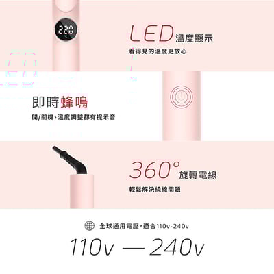 【TYMO】CUES負離子捲髮棒｜三款陶瓷捲筒｜夢幻粉｜經典黑13