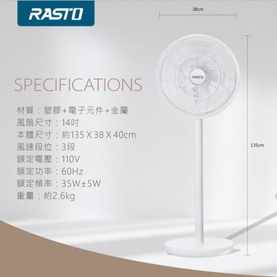 ｜Cyber｜14吋雙風道循環立扇｜五片飛刀葉片｜買一送一5