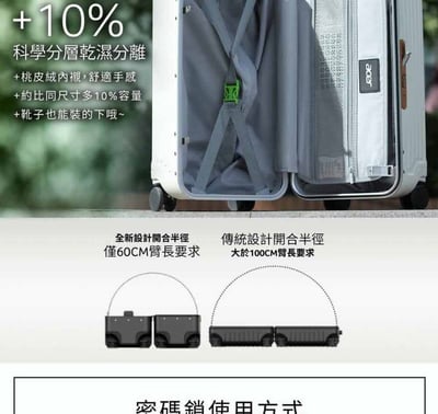 ｜Acer 宏碁｜Melbourne 墨爾本系列｜四輪對開｜胖胖行李箱｜24吋｜奶油白｜質感黑10