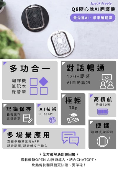 ｜meekee｜ Speak Freely Q8隨心說AI翻譯機｜3