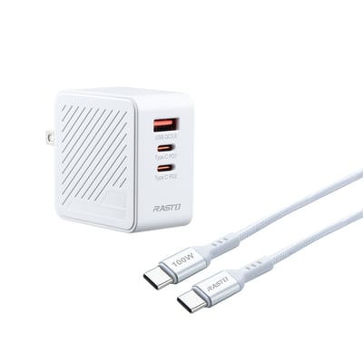 ｜Cyber｜65W GaN氮化鎵 三孔高功率快充｜100W C to C鋁製線1