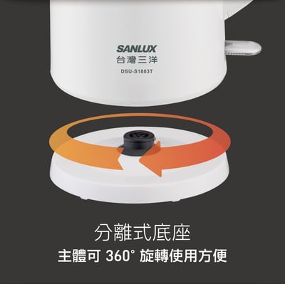 ｜SANLUX ｜1.8L雙層防燙不鏽鋼電茶壺/快煮壺 ｜3