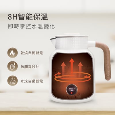 ｜RASTO｜1公升雙層不鏽鋼快煮壺｜LED顯示智能恆溫觸控5