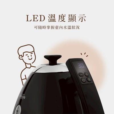 ｜AIWA 愛華｜1.7L  11段控溫電茶壼 AA-K21S｜3