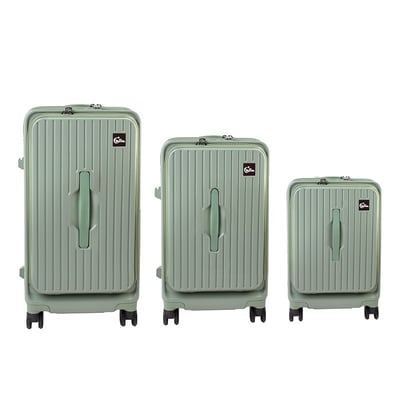 ｜MyTravel前程悅旅｜前開式胖胖箱｜水泥灰｜草綠色｜溫柔粉｜暗夜黑｜28吋再送一個旅行收納包10