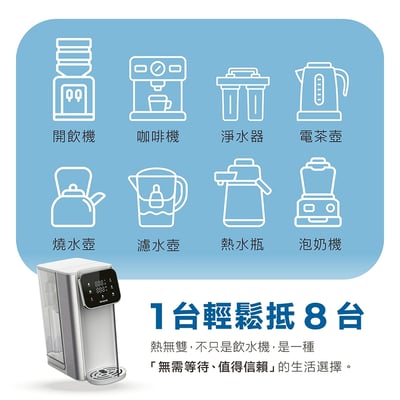 ｜AIWA 愛華｜4L免安裝超濾瞬熱式淨飲機｜5