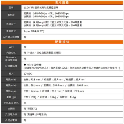 ｜Mio MiVue R880WD｜分離式鏡頭｜後視鏡型行車記錄器｜雙鏡2K｜新2代星光級｜送128G卡｜8