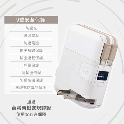｜KINYO｜10000mAh 9in1自帶AC萬用防爆行動電源｜16