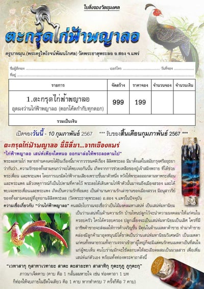 古巴曼 2567　Phaya Lor 雉雞打固5