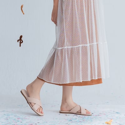 MIT簡約交叉平底拖鞋4