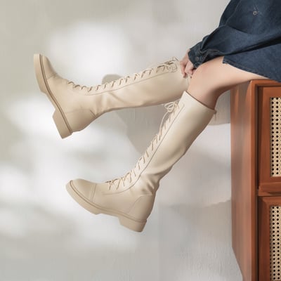 內增高綁帶騎士膝下長靴3