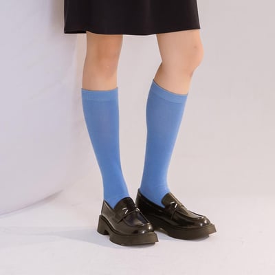 縫線貓咪寬版厚底樂福鞋5