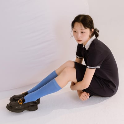 英倫一字帶方扣寬版厚底樂福鞋4