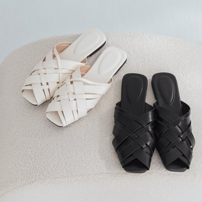 編織穆勒平底拖鞋1