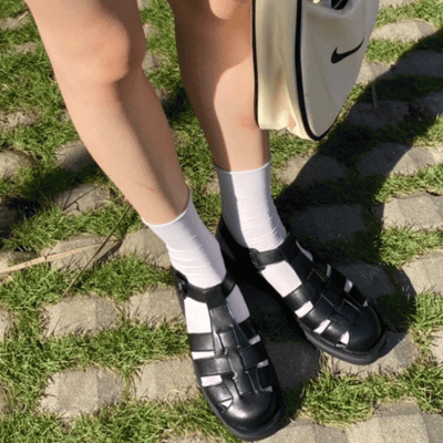 厚底寬版編織漁夫涼鞋3