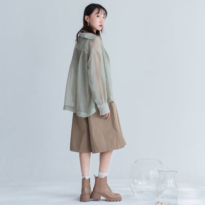 厚底寬版側拉鏈短靴5