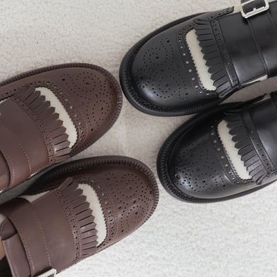 復古英倫風雙色拼接牛津鞋5