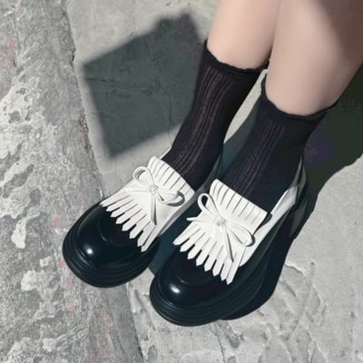 英倫風流蘇厚底樂福鞋3