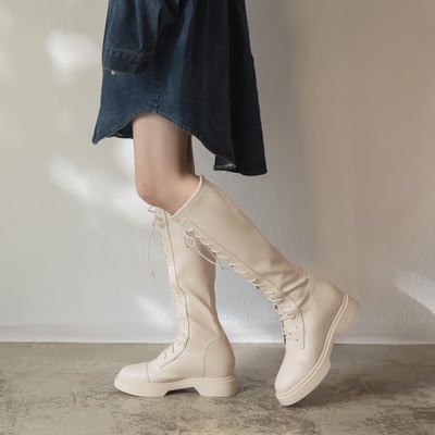 內增高綁帶騎士膝下長靴2