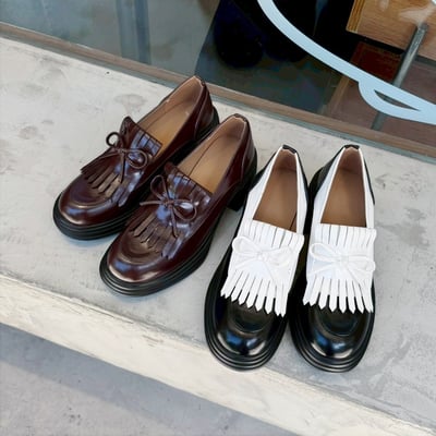 英倫風流蘇厚底樂福鞋1