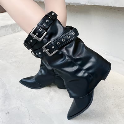 西部風雙環中筒褲管跟靴5