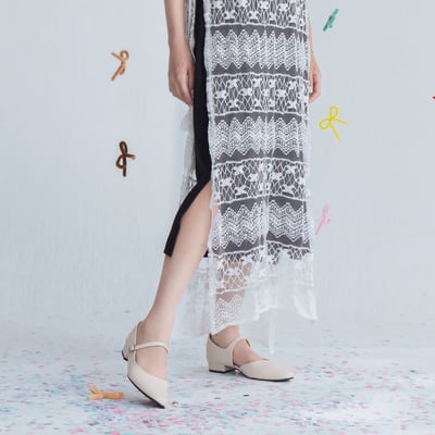 法式軟皮扣帶低跟瑪莉珍鞋3