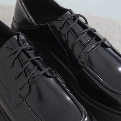 質感亮面綁帶厚底德比鞋3