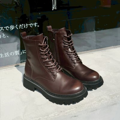 經典俐落綁帶短筒軍靴4