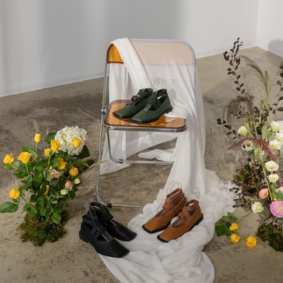 緞帶方頭平底芭蕾舞鞋5