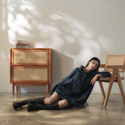 內增高綁帶騎士膝下長靴5