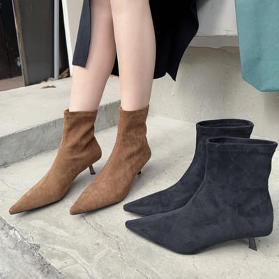 歐美小貓跟尖頭短襪靴5