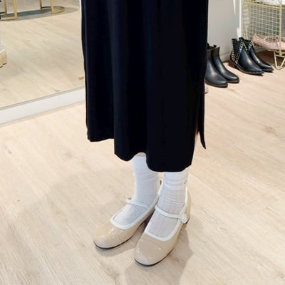 雙色漆皮瑪莉珍粗跟鞋4