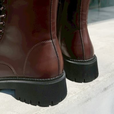 經典俐落綁帶短筒軍靴5