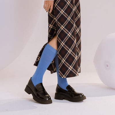 素面復古寬版厚底樂福鞋4