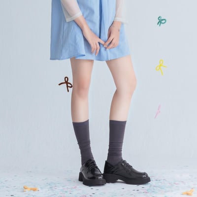 質感亮面綁帶厚底德比鞋5