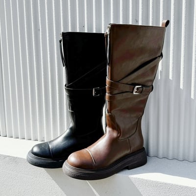 前拉式率性可翻折長筒靴1