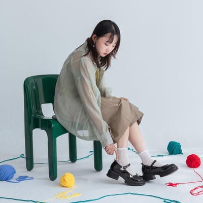 蝴蝶漆皮瑪莉珍厚底鞋5