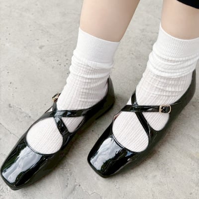 日系交叉繫帶漆皮瑪莉珍鞋5